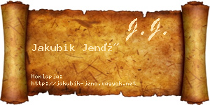 Jakubik Jenő névjegykártya