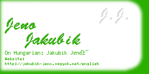 jeno jakubik business card